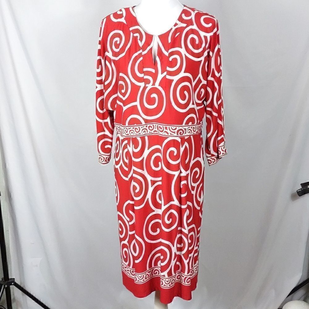 Dressbarn Swirl Print Midi Dress